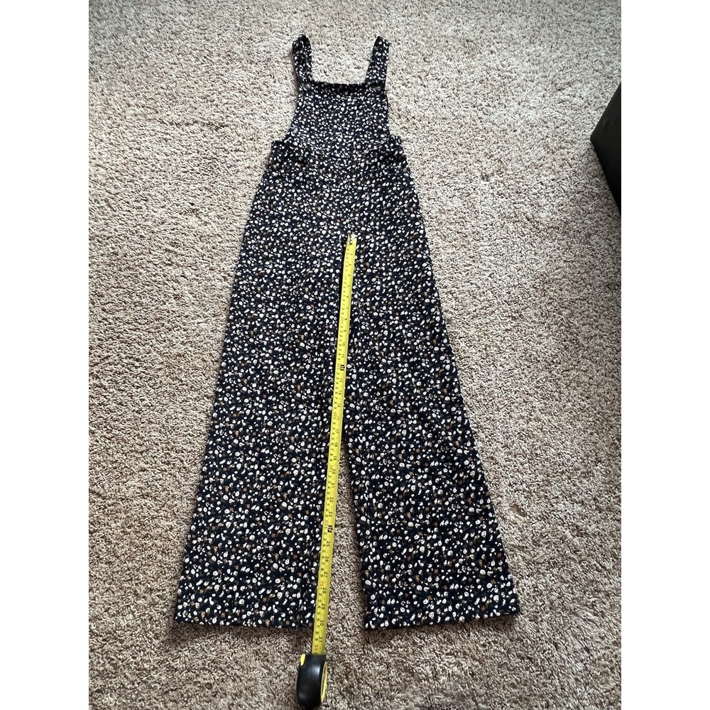Saint Geraldine Women's Floral Print Corduroy Overalls Size Small Black - Picture 6 of 8